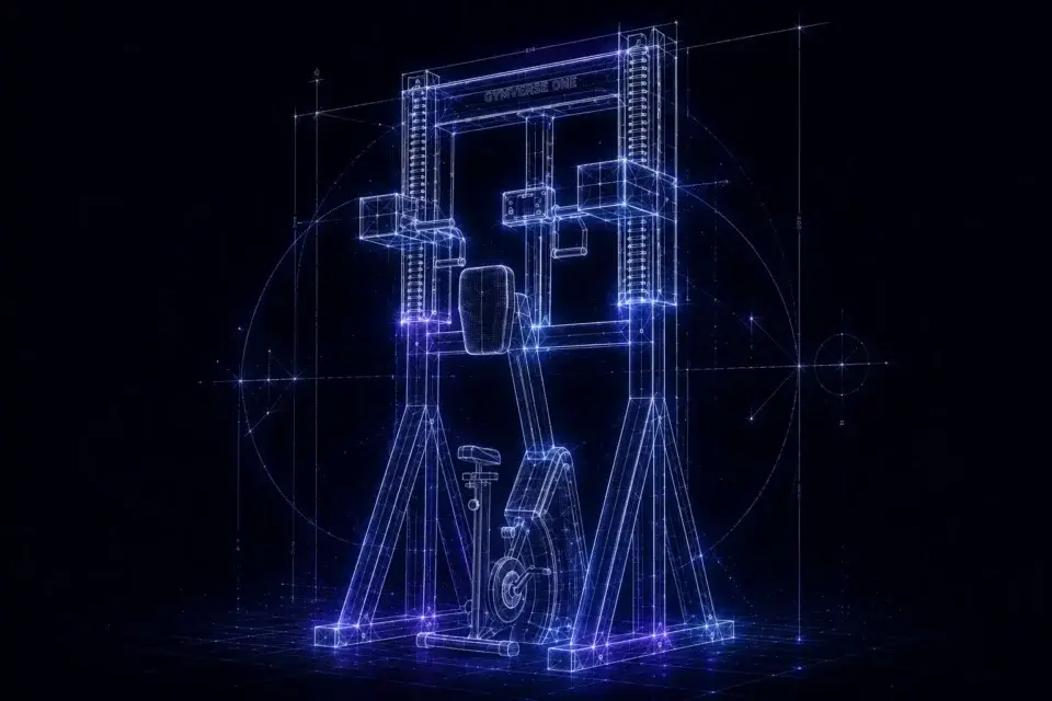 a cad-blueprint-like image of gymverse one
